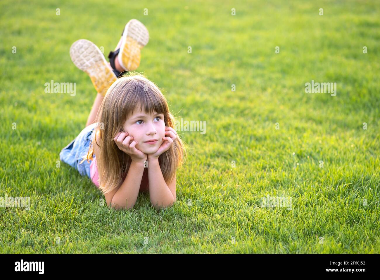Little Girl Lying beside the Pool Stock Image - Image of nature, games:  37466907