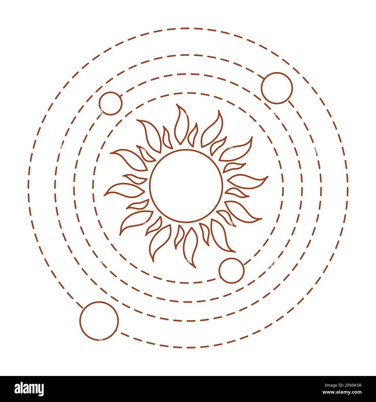 Simple Vector Illustration Solar system. Planets, Sun. Space ...