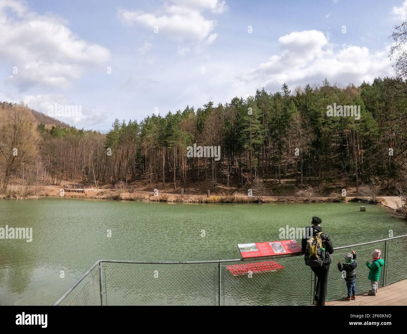 Lower Austria, Austria. 28th Mar, 2021. People stroll in Naturpark Sparbach in Lower Austria near Vienna, Austria, March 28, 2021. Credit: Guo Chen/Xinhua/Alamy Live News Stock Photo