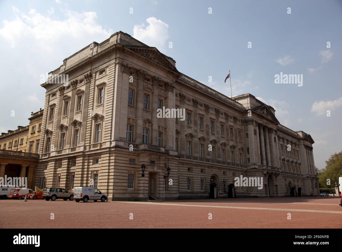 21 April 2011. London, England. Buckingham Palace in the run up to Catherine Middleton's marriage to Prince William. Photo copyright ©; Charlie Varley Stock Photo