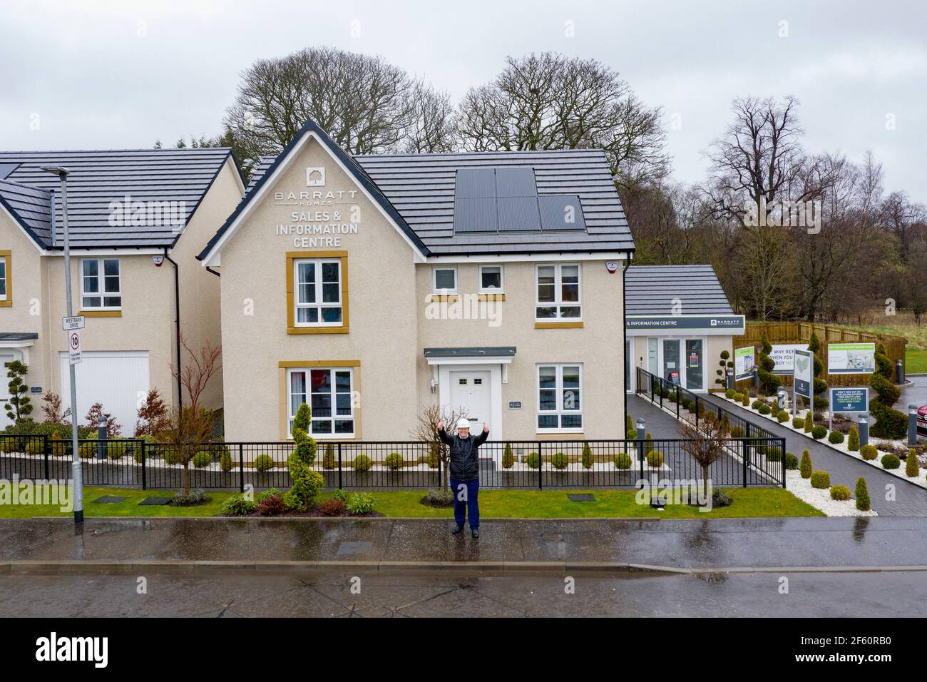 Coatbridge, Scotland, UK. 29th Mar, 2021. PICTURED: Stephen Kerr, Scottish Conservative lead candidate for Central region. The Scottish Conservatives have announced a manifesto pledge for the biggest social housebuilding drive since devolution began. The ambitious targets would see 40,000 homes for social rent built over the next Parliament, around 8,000 per year. The party would also aim to restore the housebuilding sector to pre-SNP and pre-financial crash levels by seeking to build 25,000 homes in total per year by the end of the next parliamentary term. Credit: Colin Fisher/Alamy Live News Stock Photo