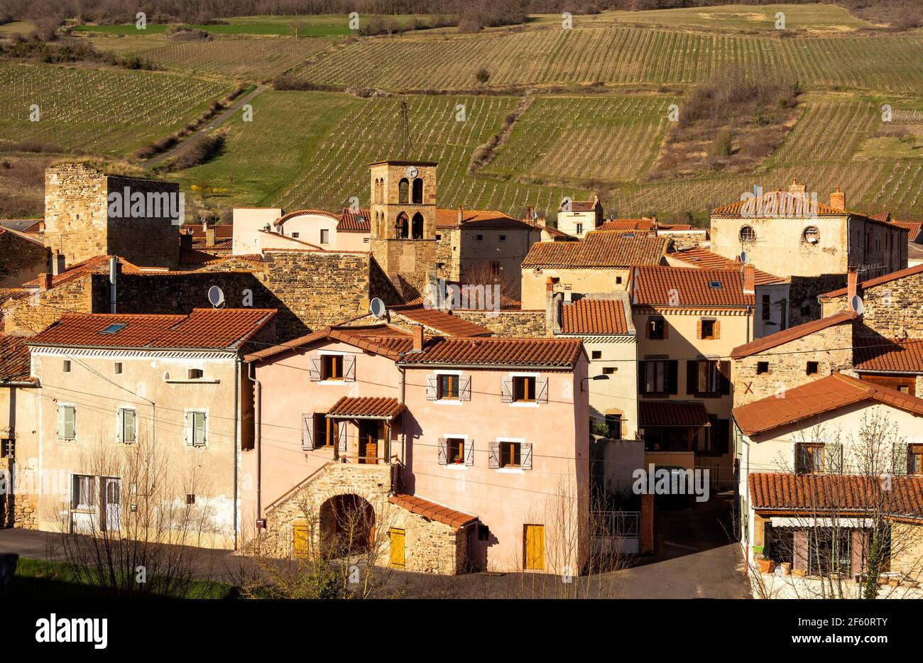 Winegrowing village of Boudes, Puy de Dome, Auvergne-Rhone-Alpes, France Stock Photo
