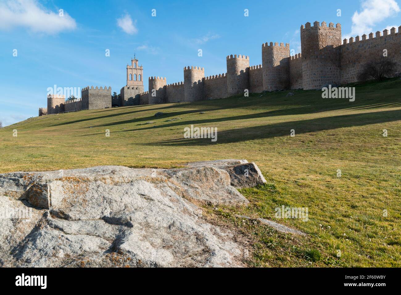 The town walls of Avila, Spain Stock Photo Alamy