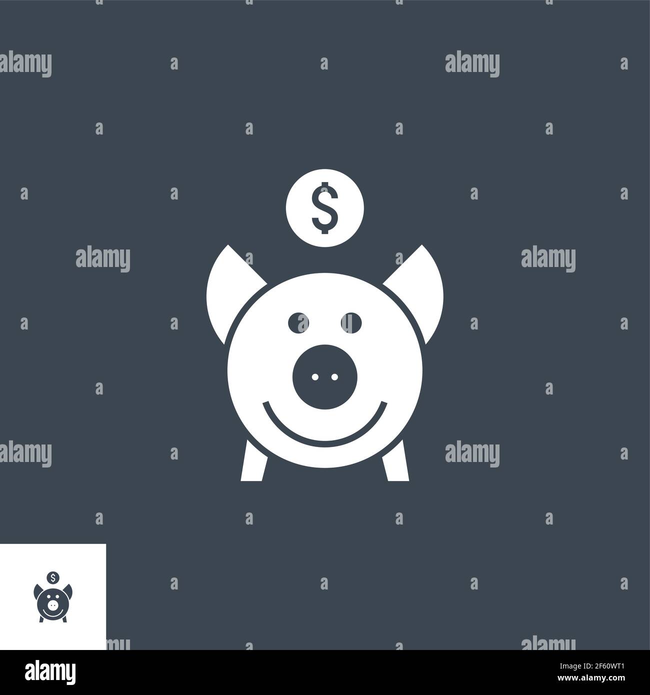 Piggy Bank related vector glyph icon. Stock Vector