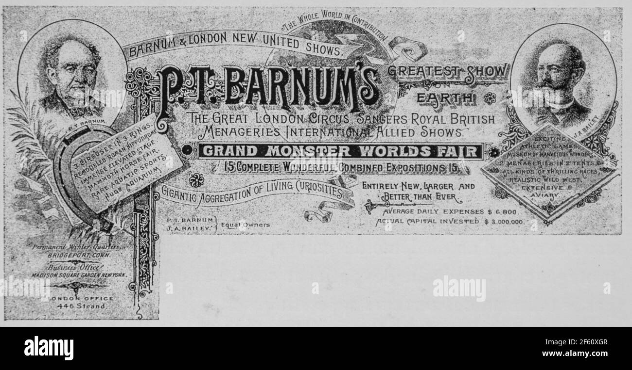 cirque barnum's, les jeux du cirque par hugues le roux,editeur plon nourrit 1889 Stock Photo