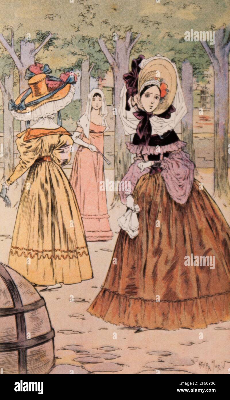mode sous la restauration,la violette ,l'evangile profanepar la comtesse de tramar,editeur victor havard 1905 Stock Photo