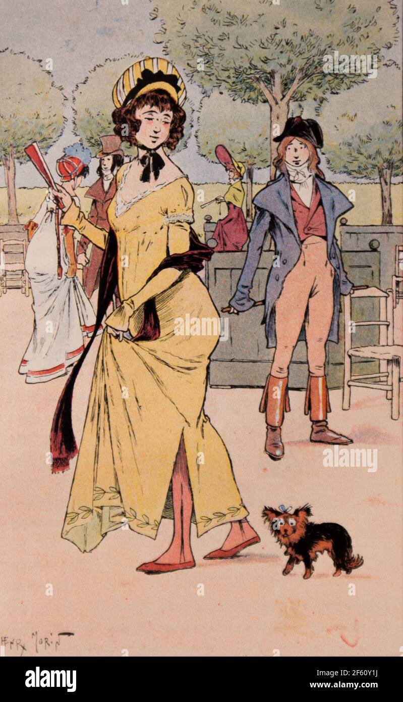 mode sous la revolution et directoire,la chaussure ,l'evangile profanepar la comtesse de tramar,editeur victor havard 1905 Stock Photo