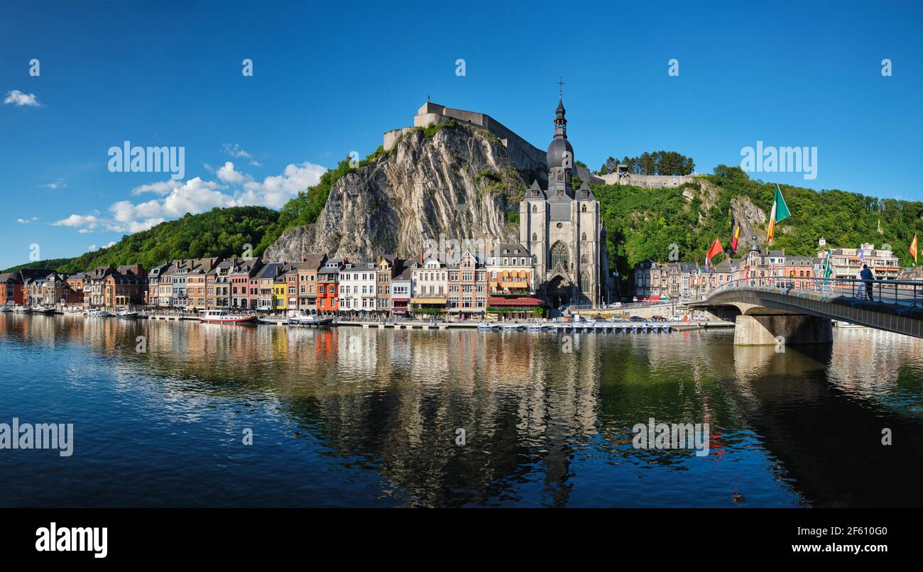 View of picturesque Dinant town. Belgium Stock Photo