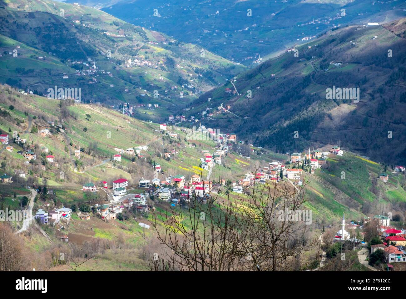 bird's eye view of trabzon province akçaabat district kuruçam village Stock Photo