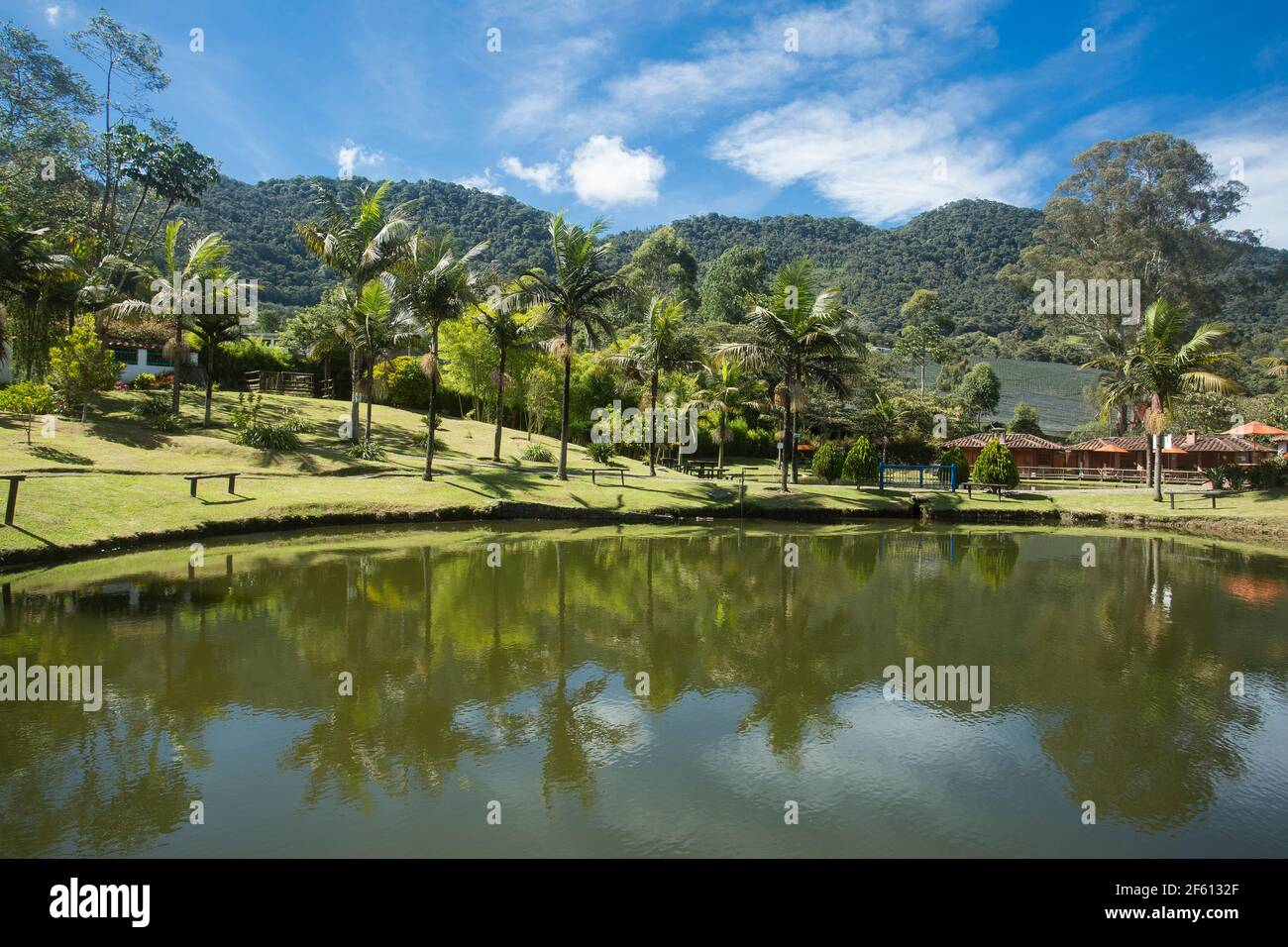 La Ceja, Antioquia / Colombia. Lake and mountains, Colombian landscape