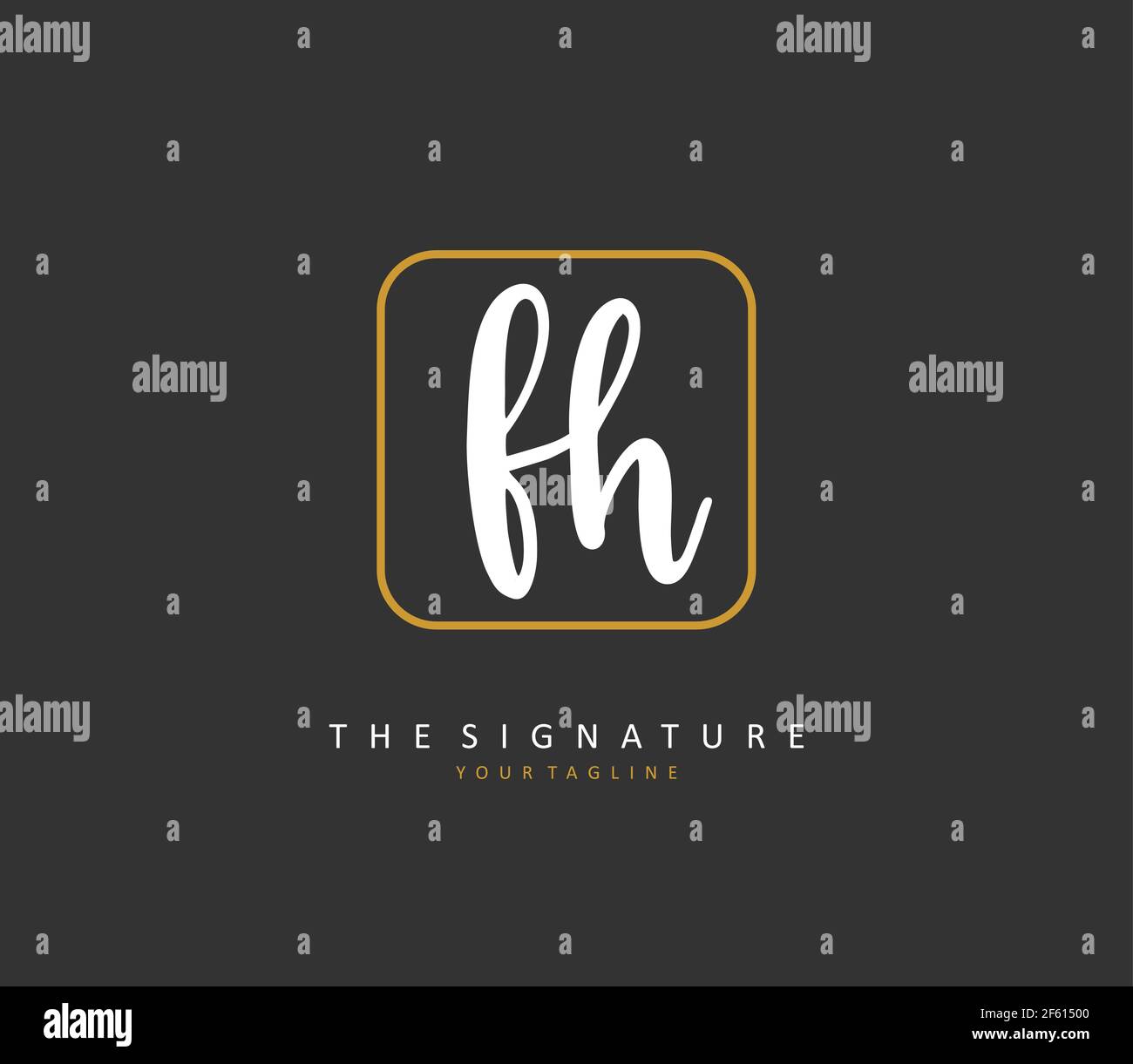 F H FH Initial letter handwriting and signature logo. A concept ...