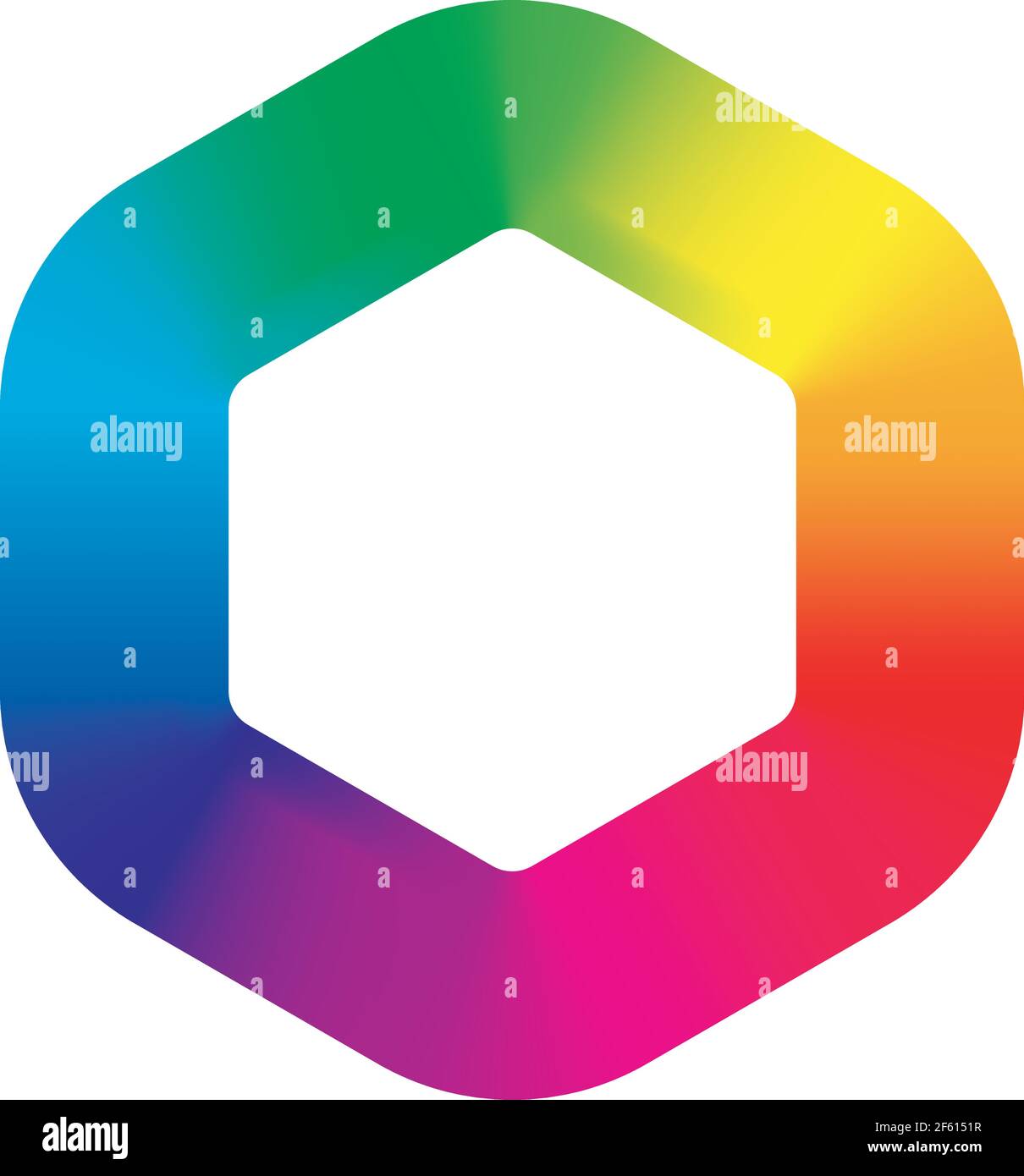 Colorful rainbow spectrum hexgon icon Stock Vector