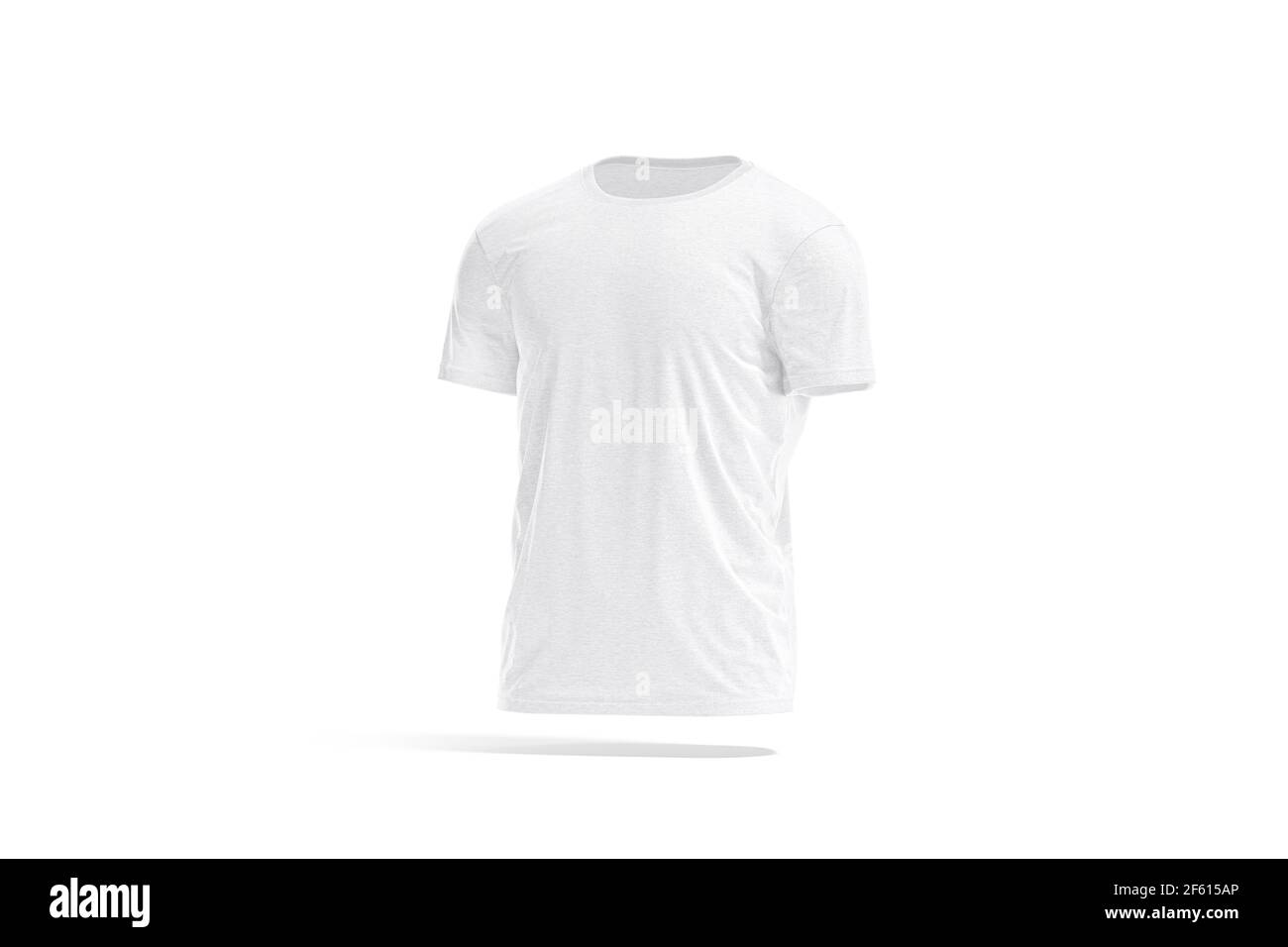 Blank white wrinkled t-shirt mockup, side view Stock Photo - Alamy