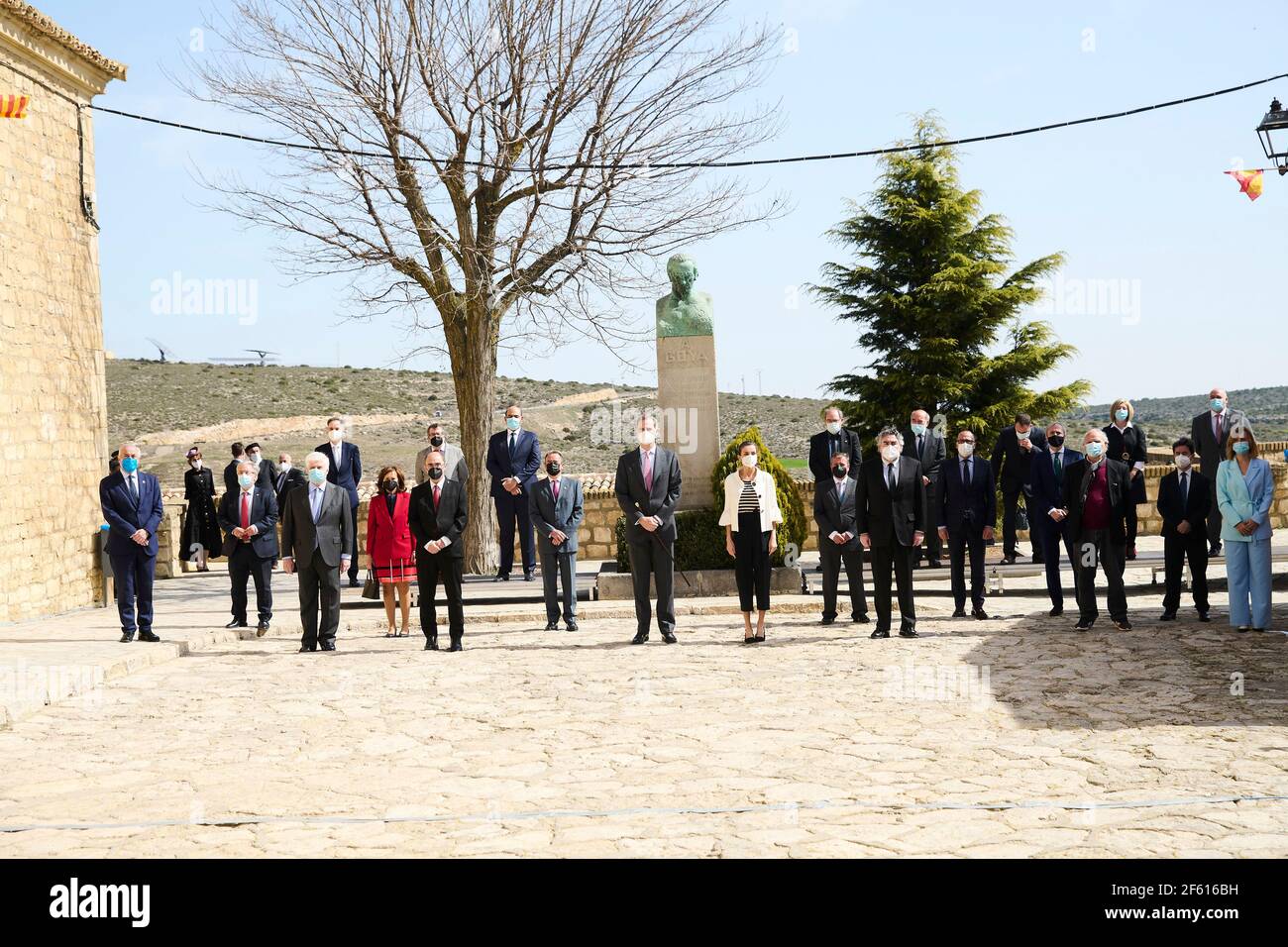 Fuendetodos, Aragon, Spain. 29th Mar, 2021. King Felipe VI of Spain, Queen Letizia of Spain visit Fuendetodos in the framework of the commemoration of the 275th anniversary of the birth of Francisco de Goya at Goya's birthplace on March 29, 2021 in Fuendetodos, Spain Credit: Jack Abuin/ZUMA Wire/Alamy Live News Stock Photo