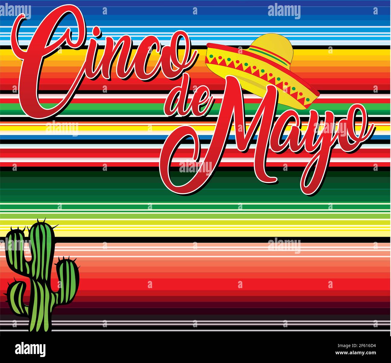 Cinco de Mayo Banner Mexican Blanket Stock Photo