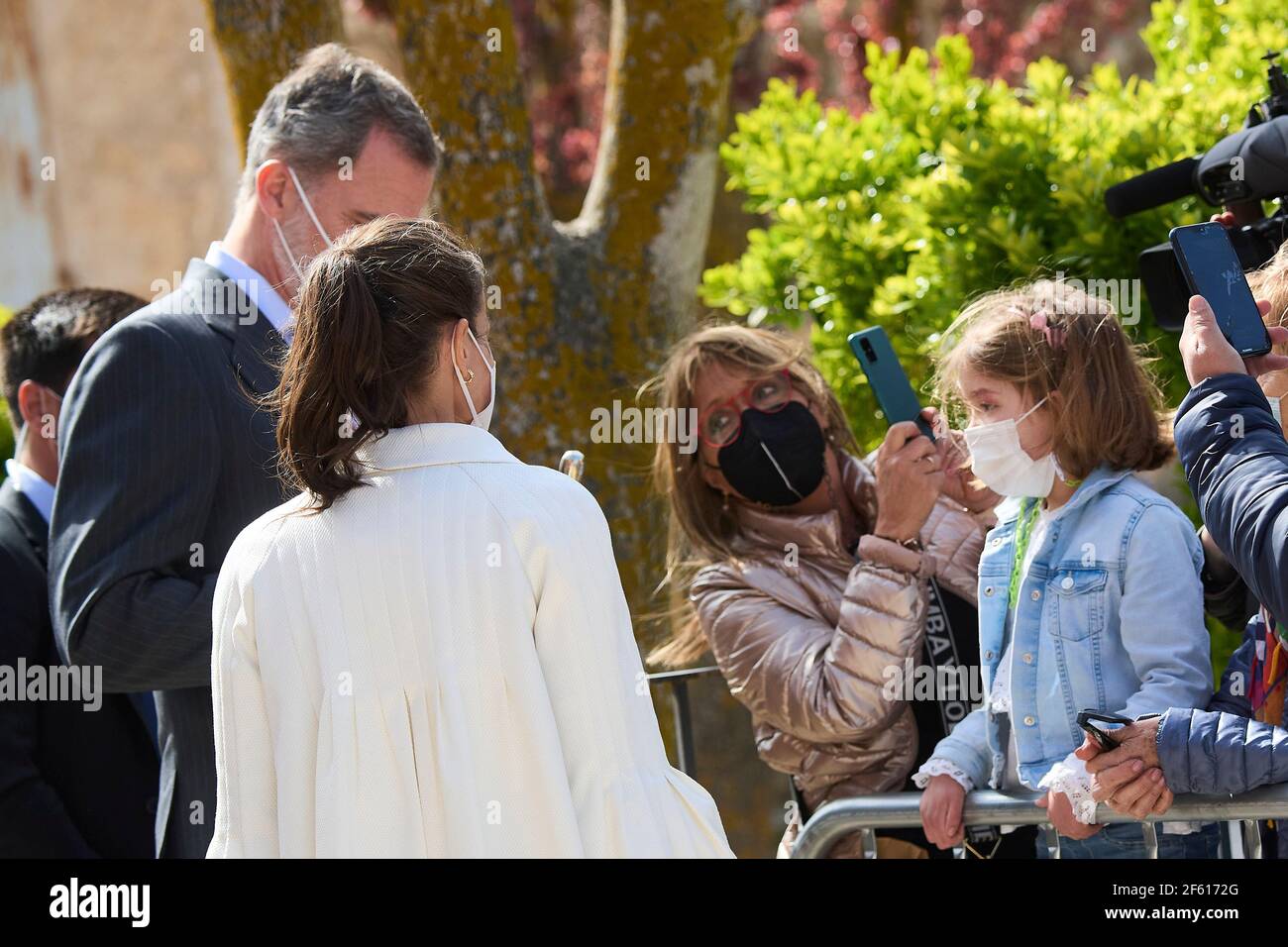 Fuendetodos, Aragon, Spain. 29th Mar, 2021. King Felipe VI of Spain, Queen Letizia of Spain visit Fuendetodos in the framework of the commemoration of the 275th anniversary of the birth of Francisco de Goya at Goya's birthplace on March 29, 2021 in Fuendetodos, Spain Credit: Jack Abuin/ZUMA Wire/Alamy Live News Stock Photo