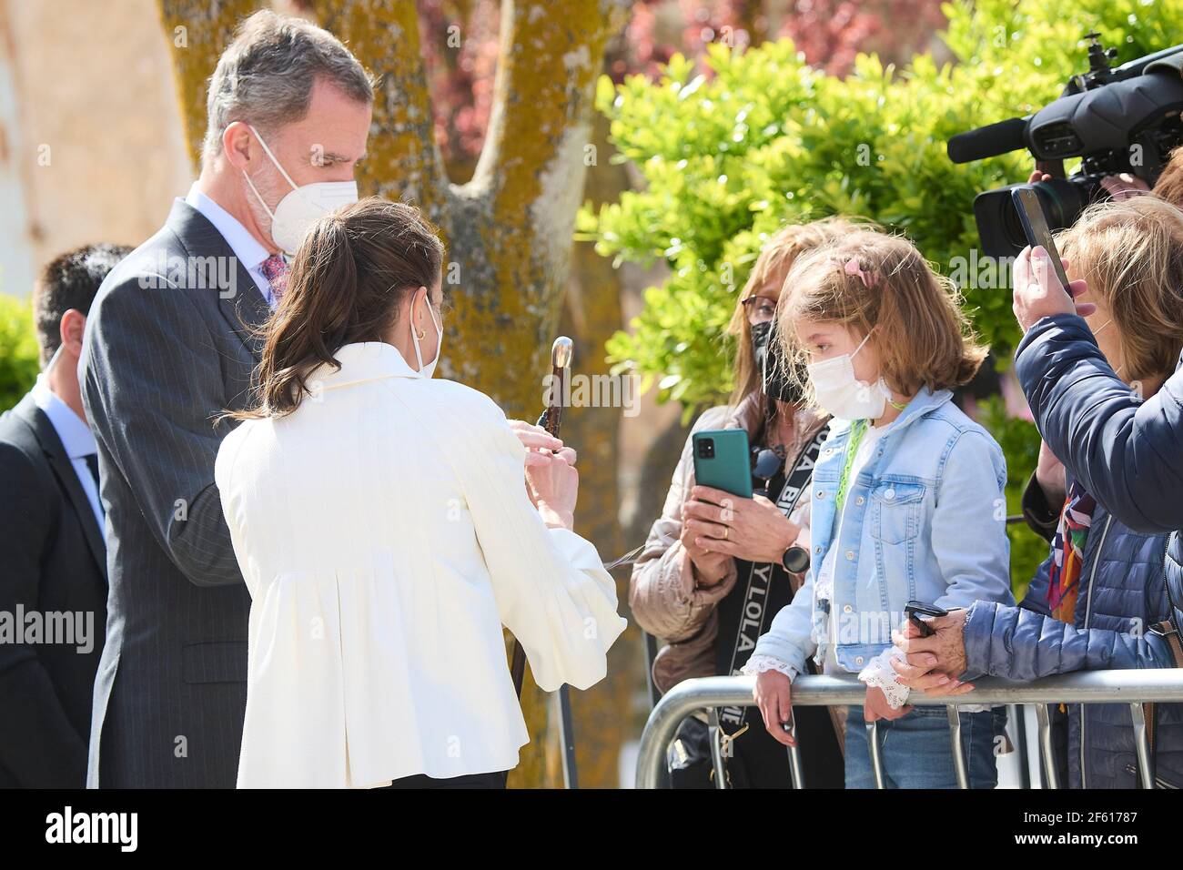 Fuendetodos, Aragon, Spain. 29th Mar, 2021. King Felipe VI of Spain, Queen Letizia of Spain visit Fuendetodos in the framework of the commemoration of the 275th anniversary of the birth of Francisco de Goya at Goya's birthplace on March 29, 2021 in Fuendetodos, Spain Credit: Jack Abuin/ZUMA Wire/Alamy Live News Stock Photo