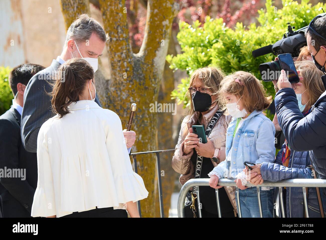 Fuendetodos, Aragon, Spain. 29th Mar, 2021. King Felipe VI of Spain, Queen Letizia of Spain visit Fuendetodos in the framework of the commemoration of the 275th anniversary of the birth of Francisco de Goya at Goya's birthplace on March 29, 2021 in Fuendetodos, Spain Credit: Jack Abuin/ZUMA Wire/Alamy Live News Stock Photo