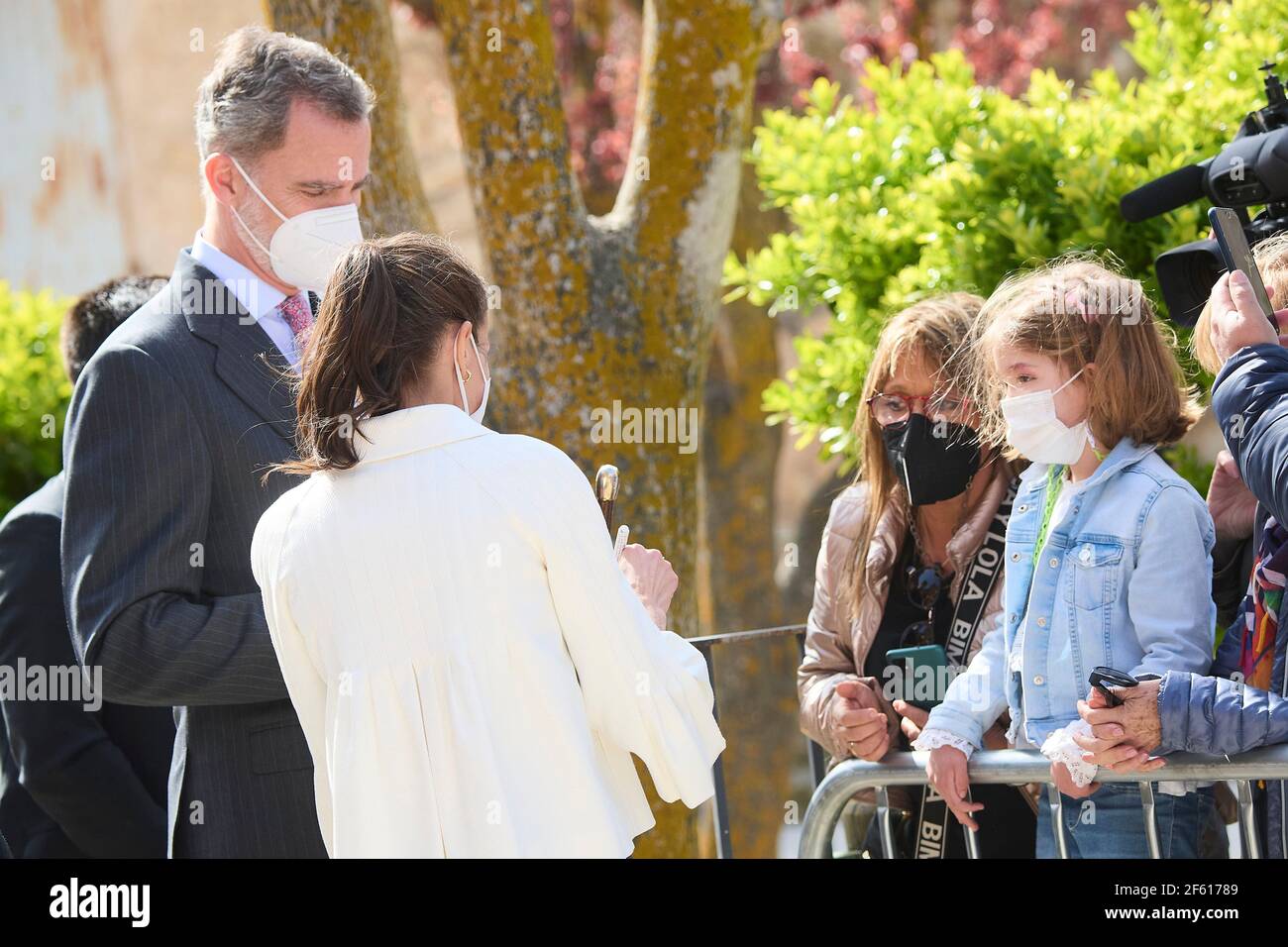 Fuendetodos, Aragon, Spain. 29th Mar, 2021. King Felipe VI of Spain, Queen Letizia of Spain visit Fuendetodos in the framework of the commemoration of the 275th anniversary of the birth of Francisco de Goya at Goya's birthplace on March 29, 2021 in Fuendetodos, Spain Credit: Jack Abuin/ZUMA Wire/Alamy Live News Stock Photo