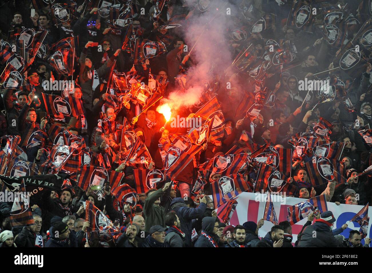 Crotone football fans at the San Siro stadium, in Milan, Italy Stock Photo  - Alamy