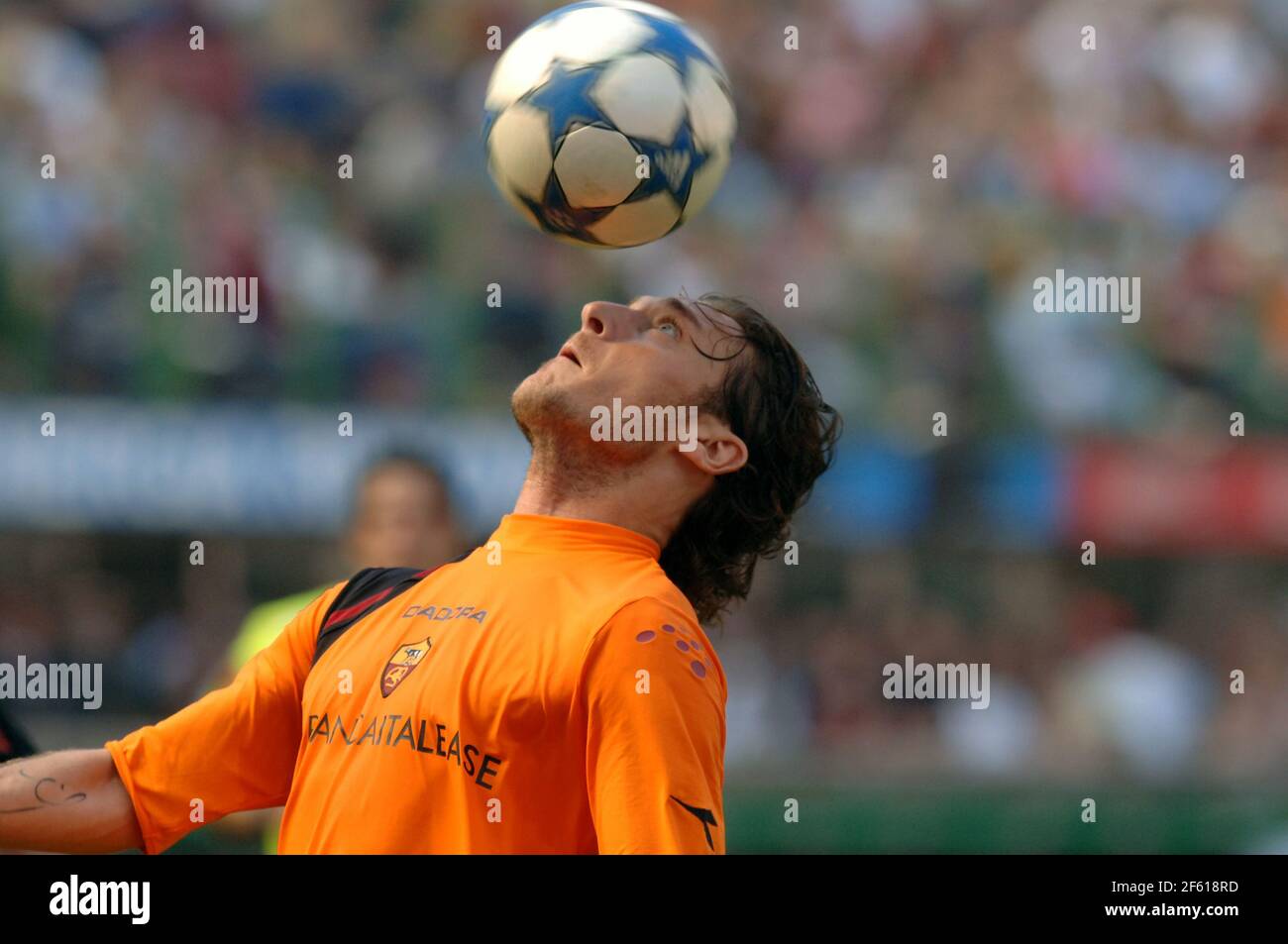 AS Roma's football player Francesco Totti during a Serie A match, in Milan, Italy. Stock Photo