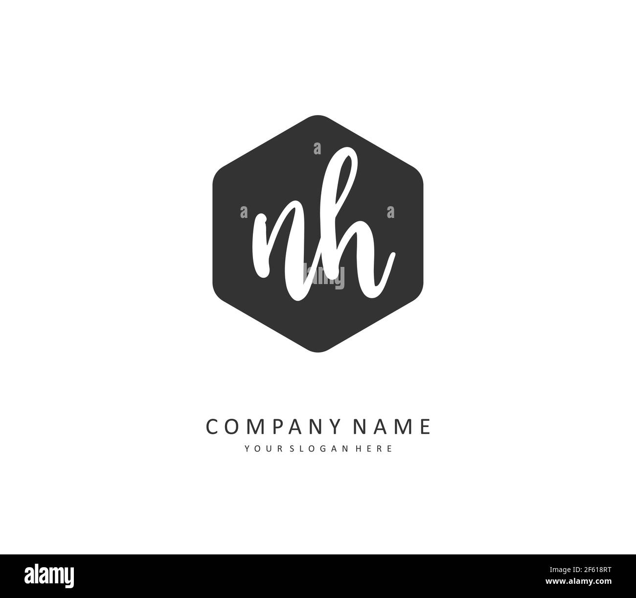 N H NH Initial Letter Handwriting And Signature Logo. A Concept ...