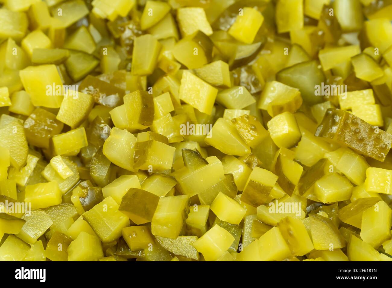 Background of diced pickles closeup, top view Stock Photo Alamy