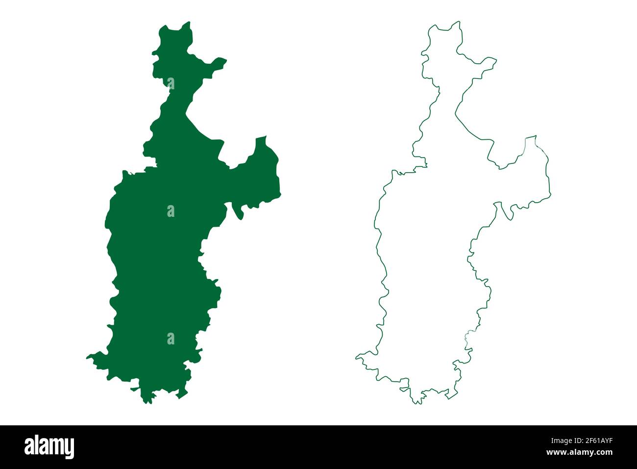 Sabarkantha district (Gujarat State, Republic of India) map vector illustration, scribble sketch Sabarkantha map Stock Vector