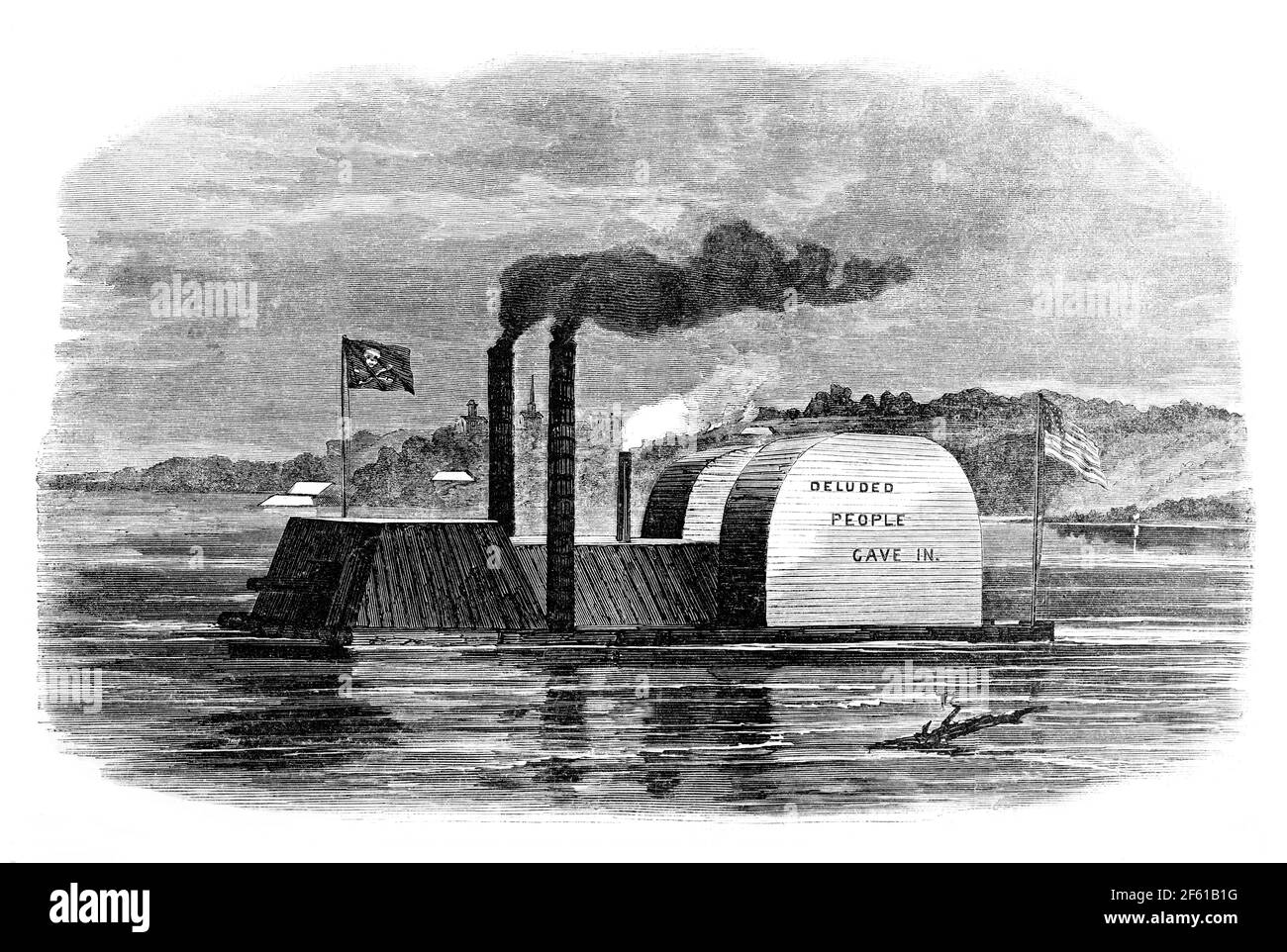 Admiral David Porter Hoax, Dummy Ironclad, 1863 Stock Photo