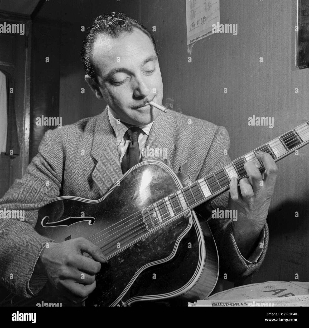 Django Reinhardt, Belgian Jazz Guitarist Stock Photo