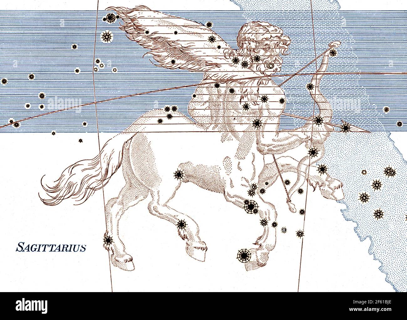 Sagittarius Constellation, Zodiac Sign, Bayer Stock Photo
