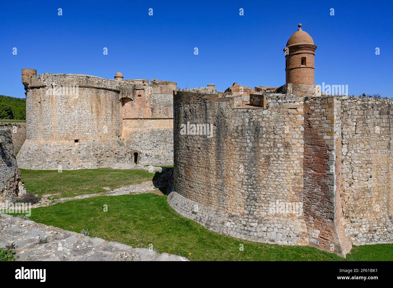 The fort of Salses, once a border fort between France and Catalonia Stock Photo