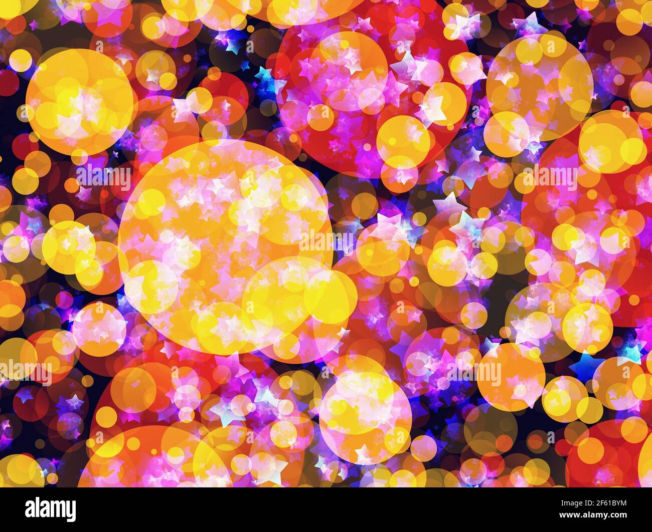 many flying dreamy stars and bubbles background Stock Photo - Alamy