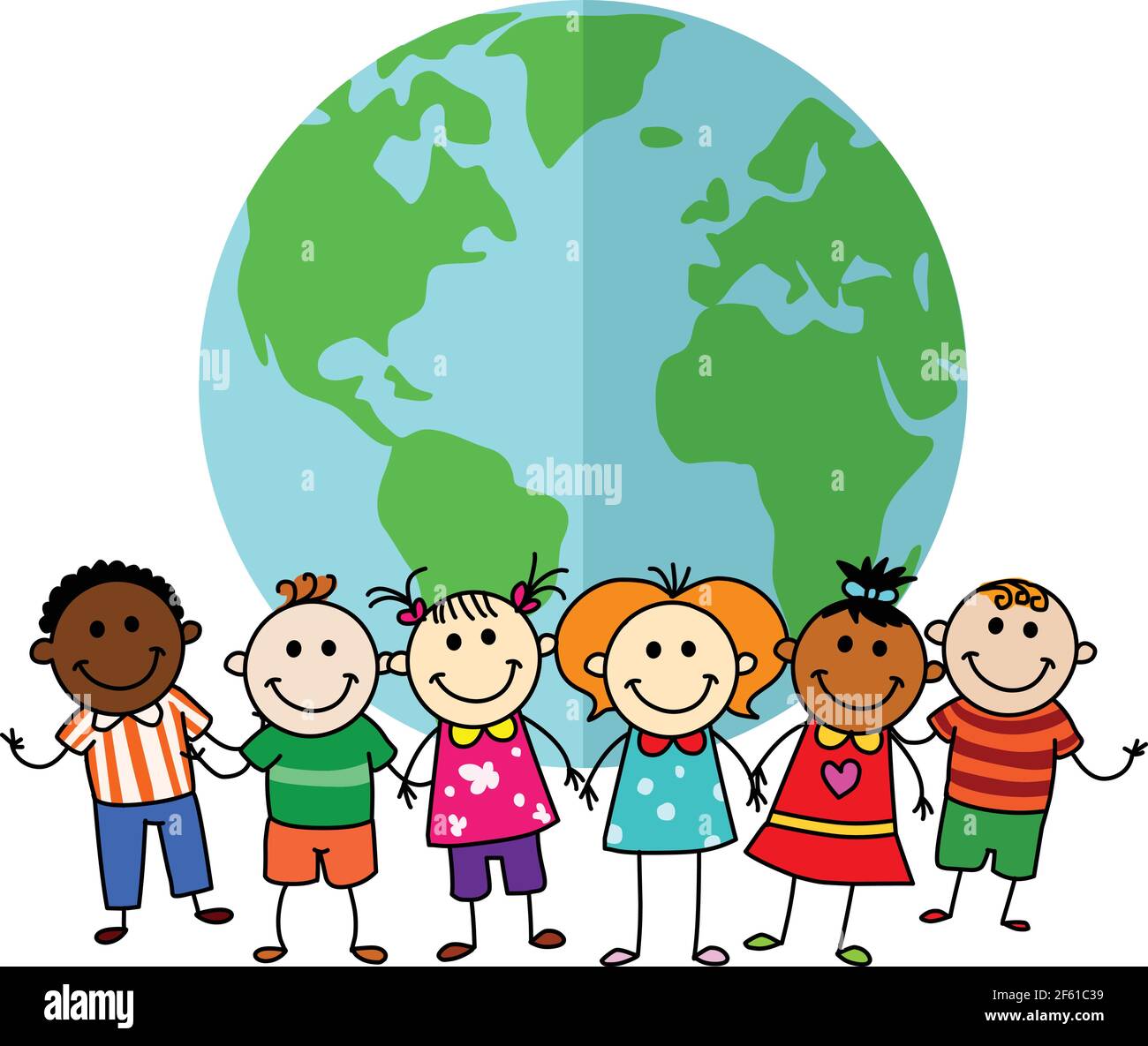 Children Stick Figure Playing Around the Globe, in it is Written English:  Peace No War Save Our Children Stock Illustration - Illustration of energy,  blue: 271349811