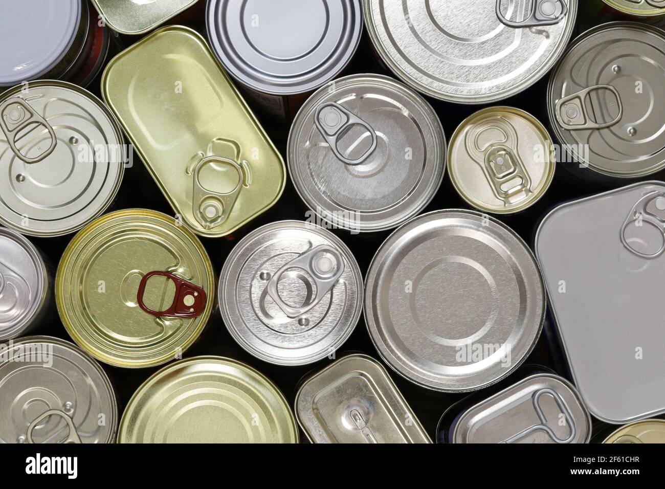 canned food with top view Stock Photo