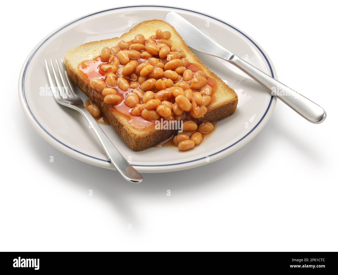 baked beans on toast, english breakfast Stock Photo Alamy