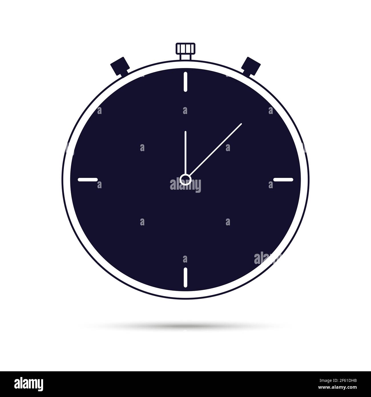Stopwatch icon. Dark color isolated on white background. Flat style ...
