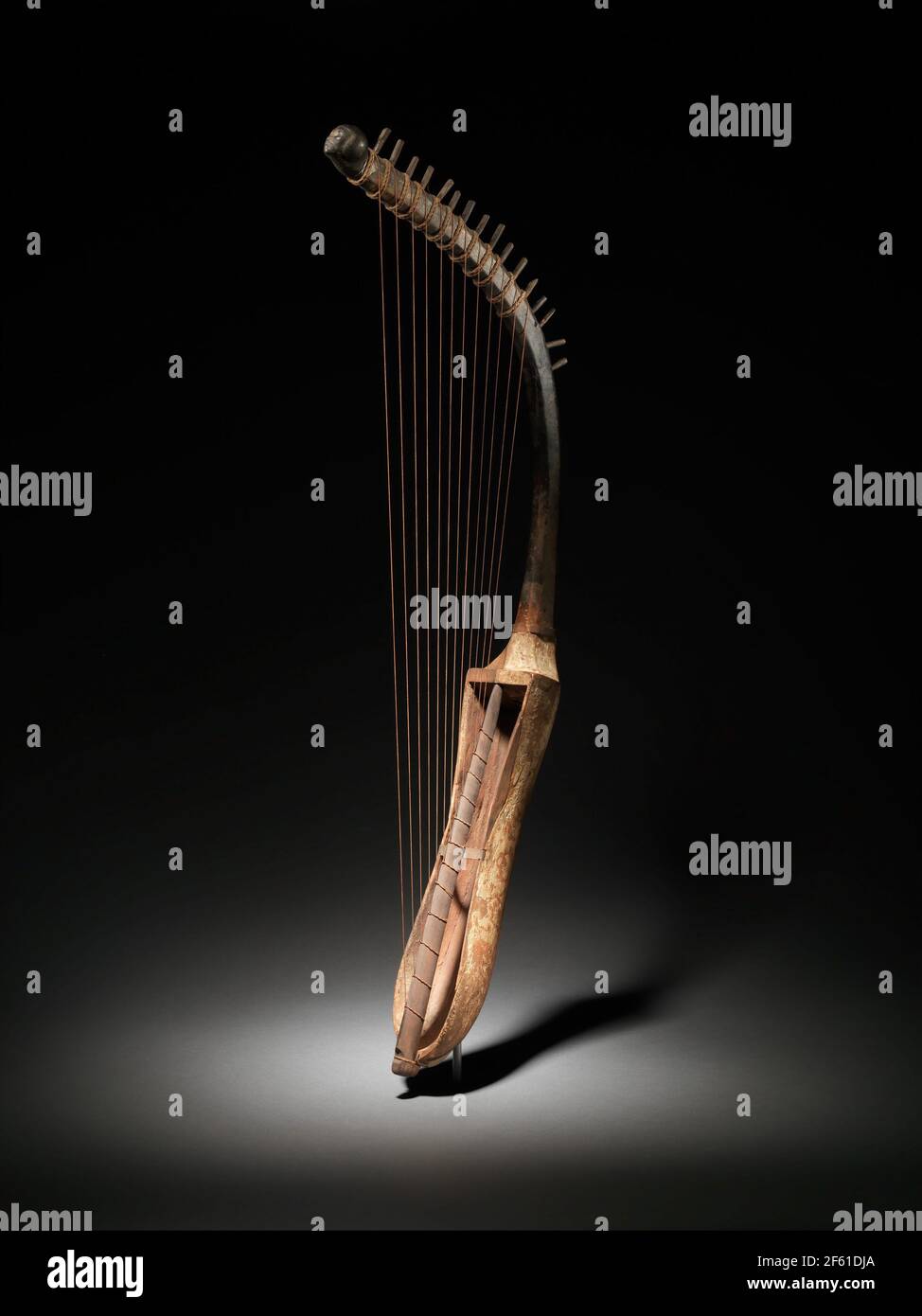 Wooden Arched Harp Stock Photo