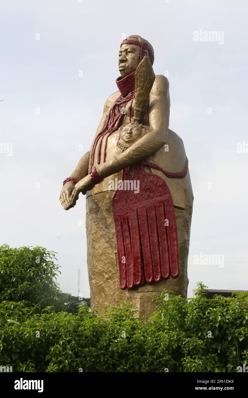 Benin Chief Statue, at Oba Ovonramwen Square, Ring Road, Benin City