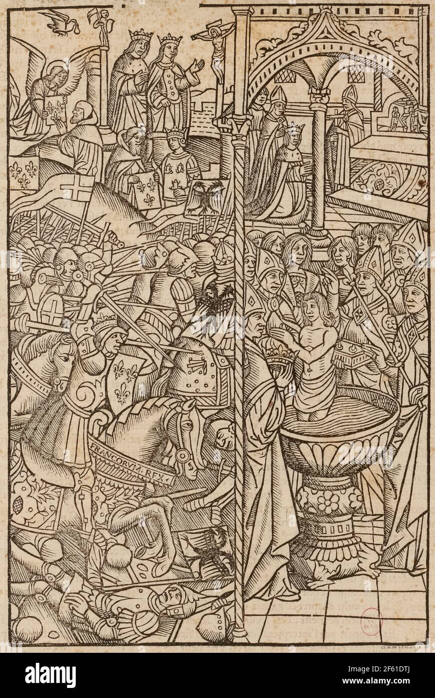 Battle of Tolbiac and the Baptism of Clovis Stock Photo