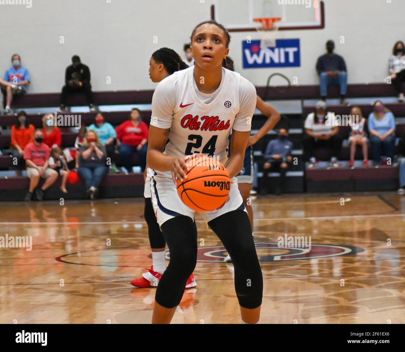 Memphis, TN, USA. 28th Mar, 2021. Ole' Miss forward, Madison Scott (24