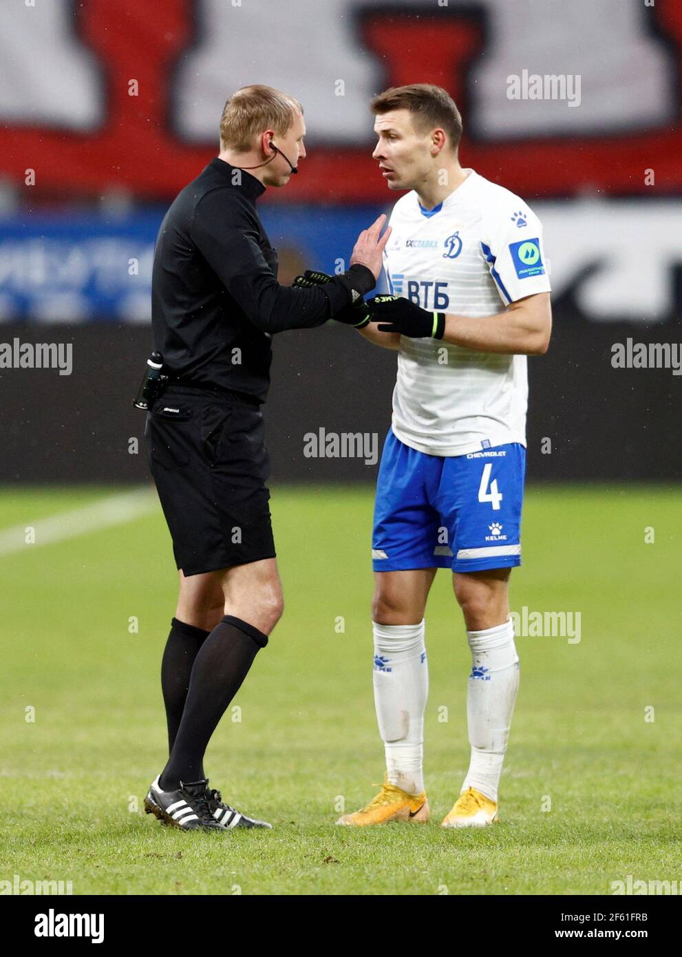 MOSCOW, RUSSIA, MARCH 13, 2021. The 2020/21 Russian Football Premier  League. Round 22. Football match between Dinamo (Moscow) vs Spartak (Moscow)  at VTB Arena. Photo by Stupnikov Alexander/FC Spartak Stock Photo - Alamy