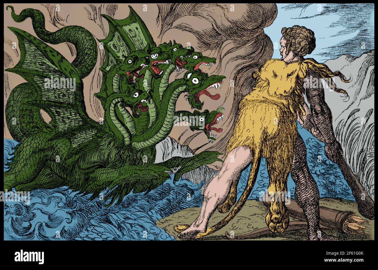 Labors of Hercules, Slay the Lernaean Hydra Stock Photo