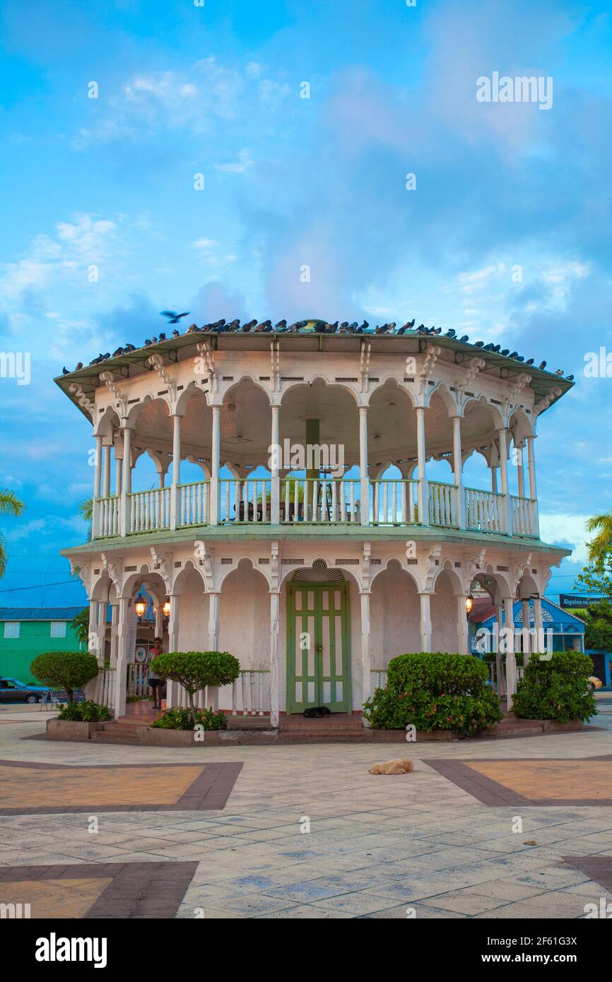 Dominican Republic, Puerto Plata, Gazebo in Central Park Stock Photo