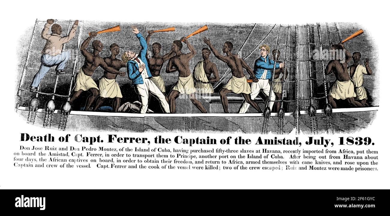 The Amistad Slave Ship Revolt, 1839 Stock Photo