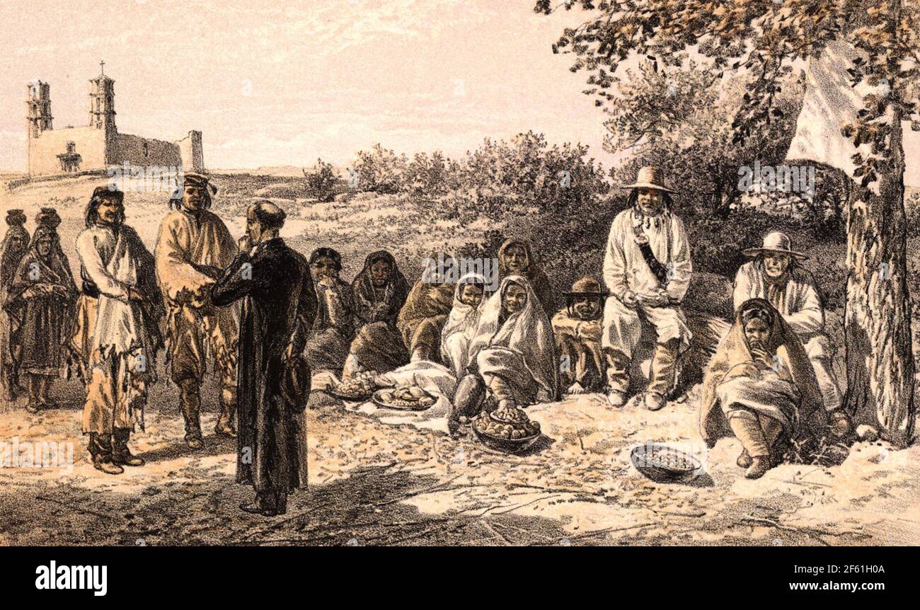 Pueblo Indians, Rio Grande Valley, 1860s Stock Photo