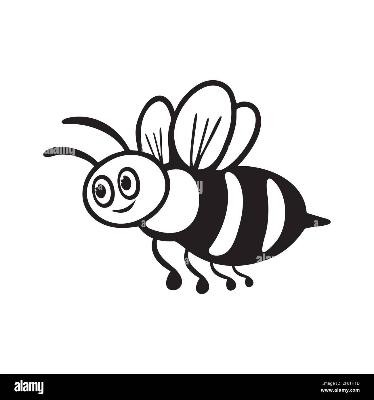 Cartoon Honey Bee icon on white background Stock Vector Image & Art - Alamy