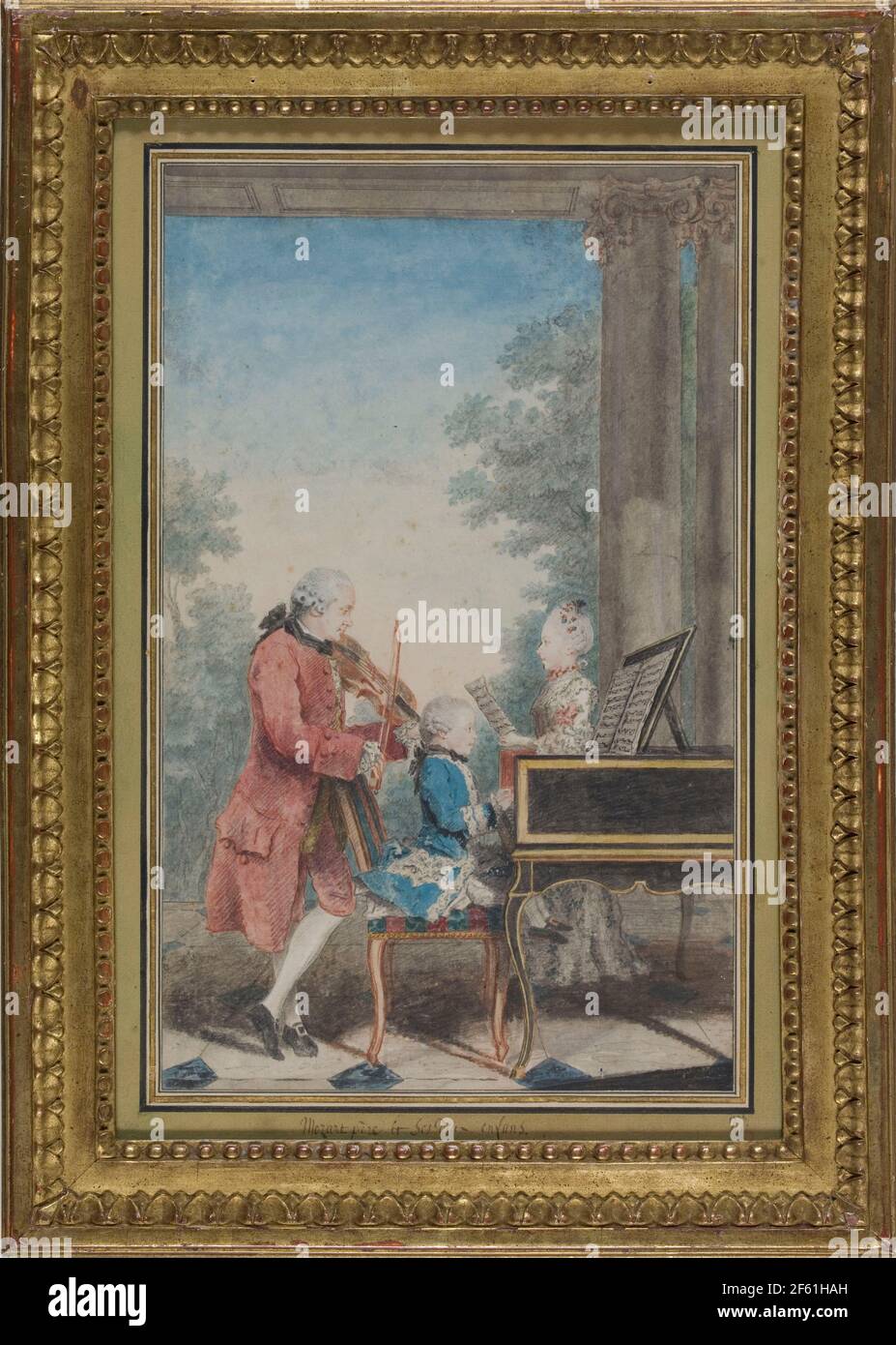 Mozart Family, 1777 Stock Photo