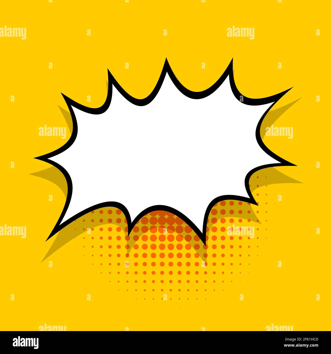 Comics speech bubble for text pop art design. White empty dialog cloud
