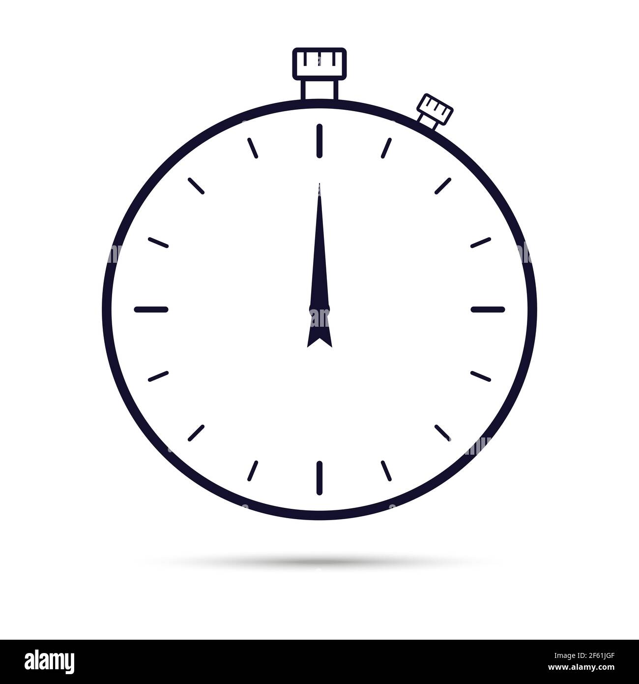 Stopwatch icon. Dark color isolated on white background. Flat style ...